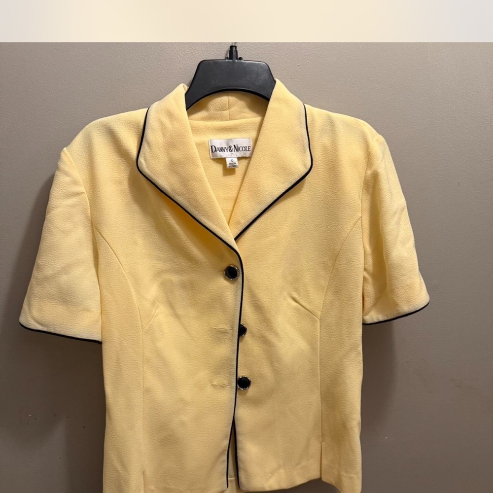 Danny & Nicole Cream Blazer with Black Accents